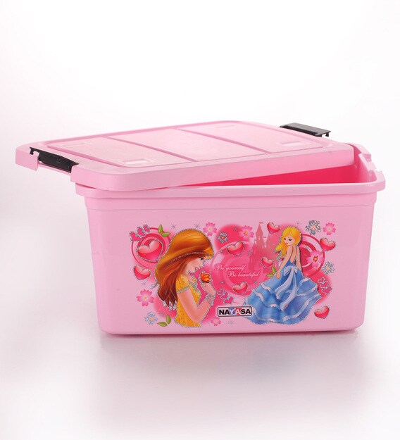 Buy Nayasa Deluxe Plastic Pink 25 L Small Toy Box Online Plastic
