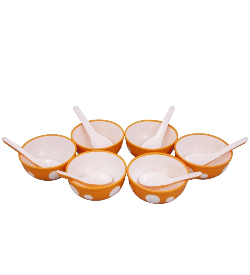 Buy Nayasa Polka Dot Serving Bowls Set Of 6Orange Online Serving