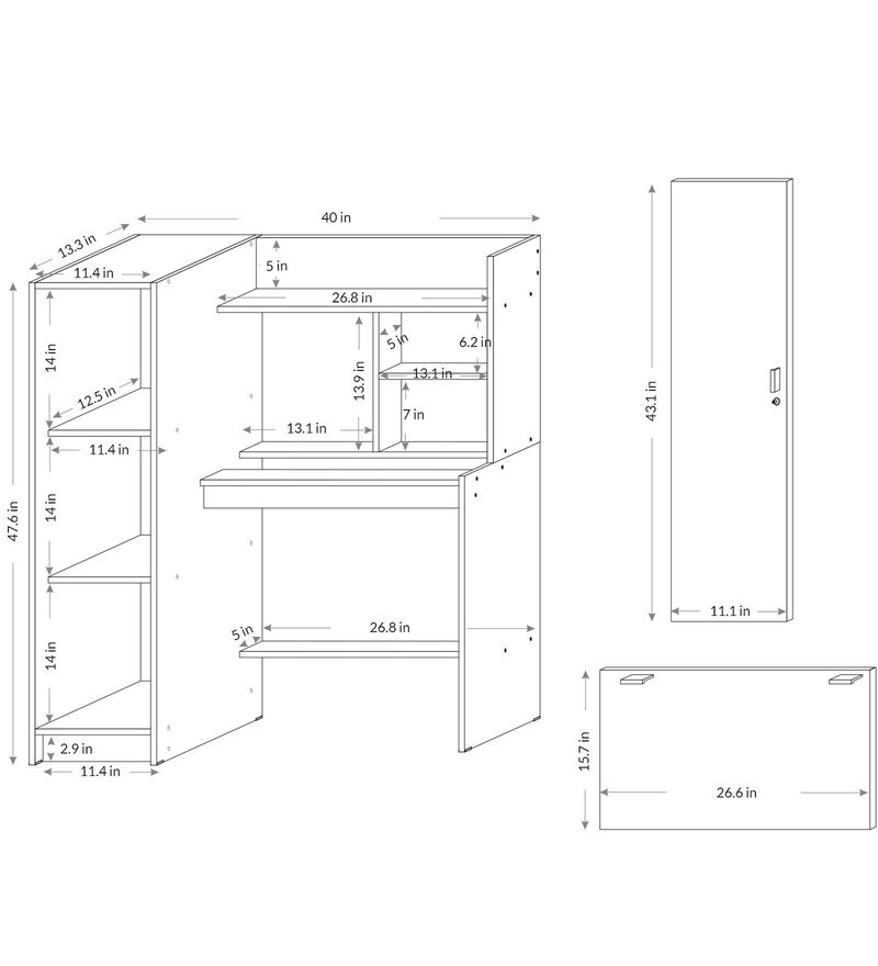 nakamura study table with cabinet