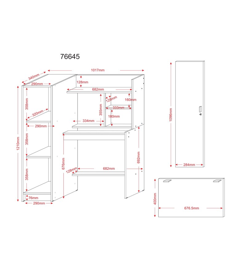 nakamura study table with cabinet