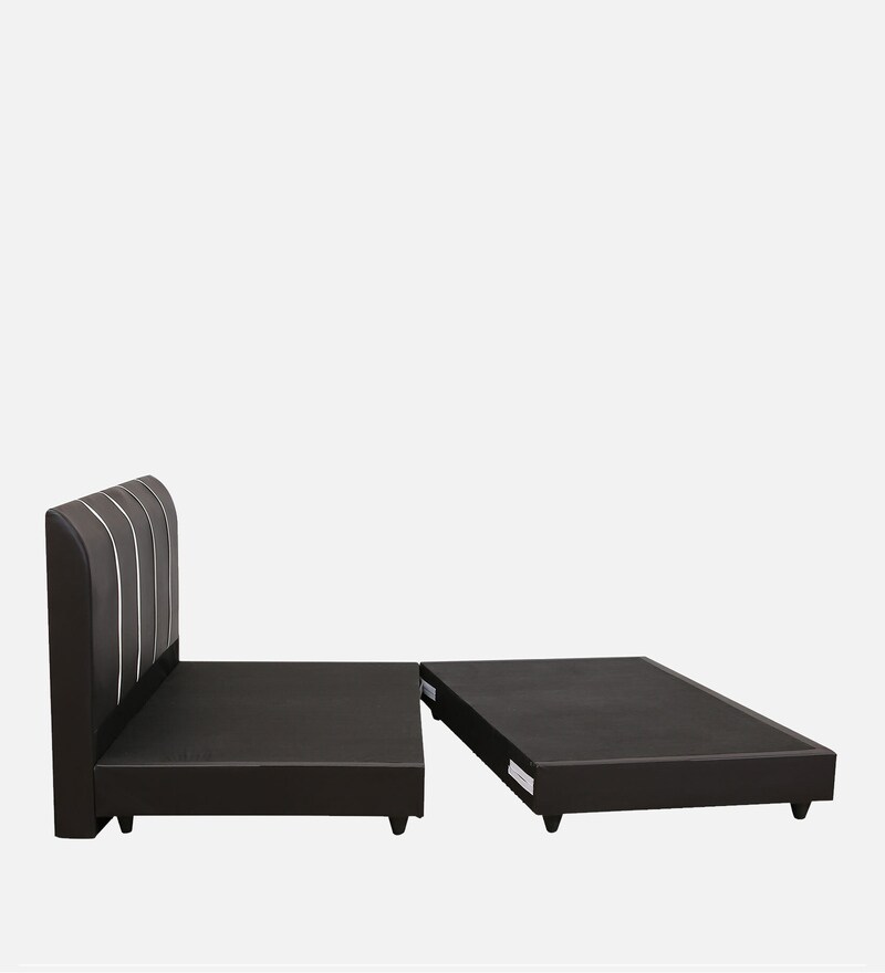 Buy Nanako Upholstered Queen Size Bed in Dark Brown Finish Online