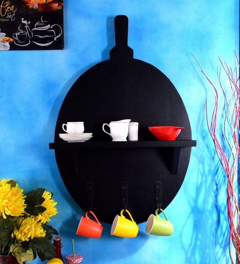 Buy Naples Pizza Board Solid Wood Kitchen Shelf in Espresso Walnut