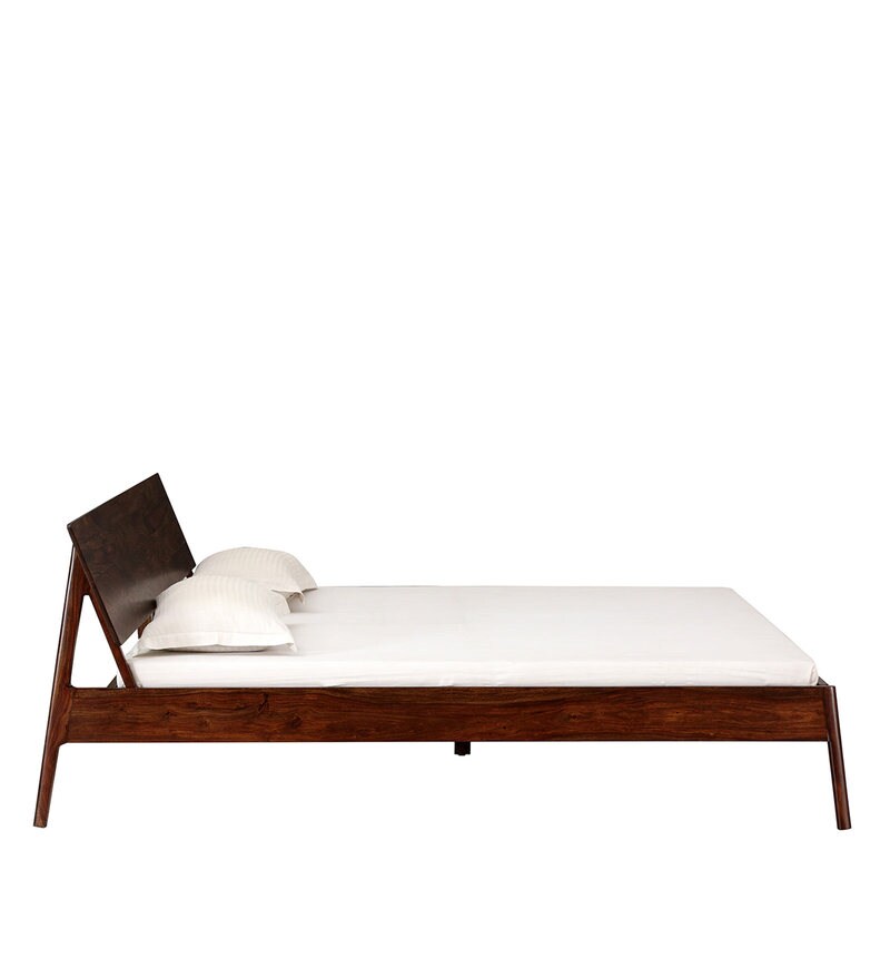 Buy Harlow Solid Wood King Size Bed In Provincial Teak Finish By Woodsworth Online MidCentury