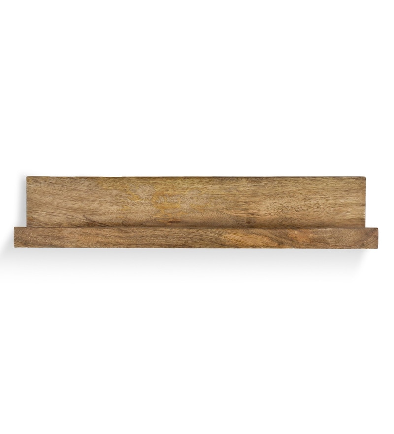 Buy Mango Wood Floating Wall Shelf In Natural Finish By Fabuliv Online Mid Century Wall