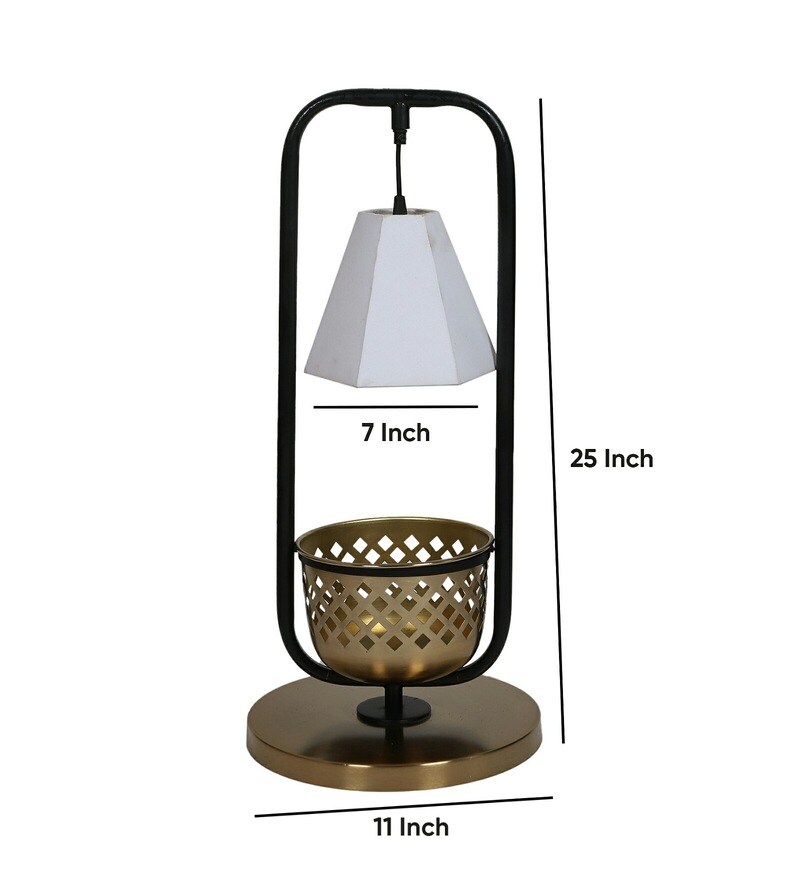 Buy Natural Shade Floor Lamp With Metal Base By Forever Lights Online