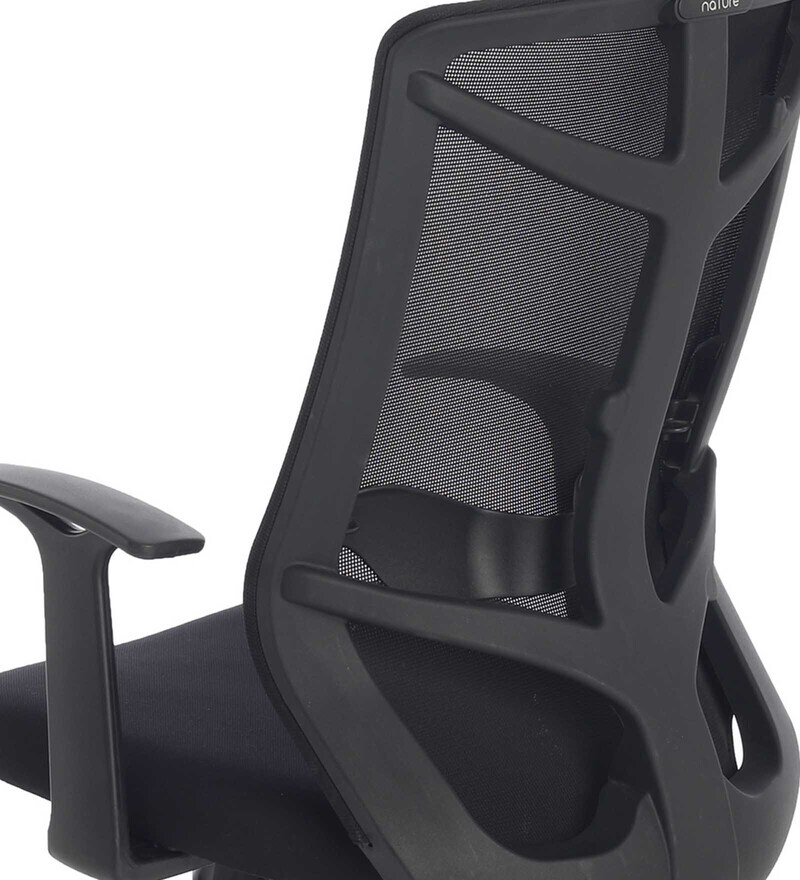 Buy Nature Standard High Back Ergonomic Chair in Black Colour by Durian Online High Back