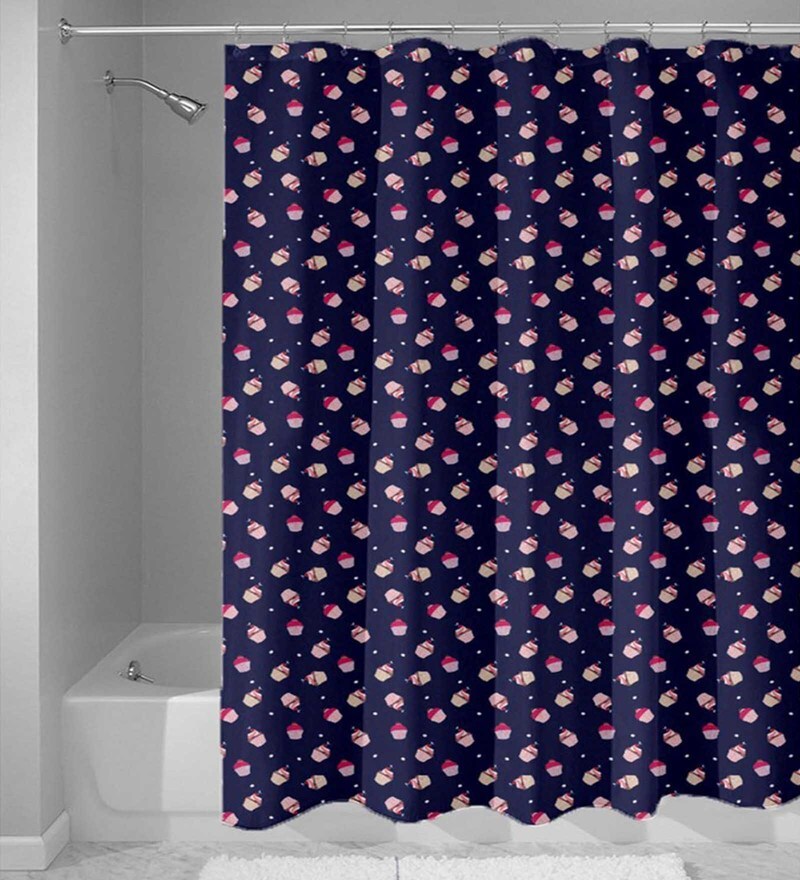 Buy Blue Nylon Shower Curtain Length 84 Width 48 Inches By