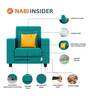 Nabi Fabric 1 Seater Sofa in Cara Brown Colour