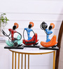 Black Metal Nagpuri Musicians Decorative Showpiece Set Of 3