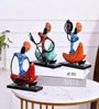 Black Metal Nagpuri Musicians Decorative Showpiece Set Of 3