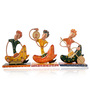 Golden Metal Nagpuri Musicians Decorative Showpiece Set Of 3