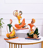 Golden Metal Nagpuri Musicians Decorative Showpiece Set Of 3