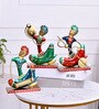 Multicolor Metal Nagpuri Musicians Decorative Showpiece Set Of 3