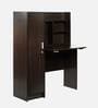 Nakamura Hutch Desk in Dark Brown Finish