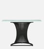 Naldo Metal Console Table In Black Finish With Porcelain Top