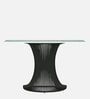 Naldo Metal Console Table In Black Finish With Porcelain Top