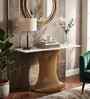 Naldo Metal Console Table In Gold Finish With Porcelain Top