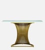 Naldo Metal Console Table In Gold Finish With Porcelain Top