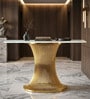 Naldo Metal Console Table In Gold Finish With Porcelain Top