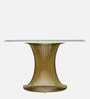Naldo Metal Console Table In Gold Finish With Porcelain Top