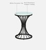 Naldo White Porcelain Top End Table With Black Finish