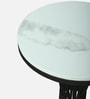 Naldo White Porcelain Top End Table With Black Finish