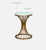 Naldo White Porcelain Top End Table With Gold Finish
