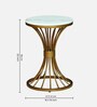 Naldo White Porcelain Top End Table With Gold Finish