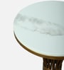 Naldo White Porcelain Top End Table With Gold Finish
