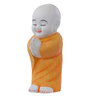 Namaste Monk Marble Orange Religious Idol