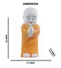 Namaste Monk Marble Orange Religious Idol