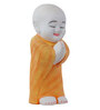 Namaste Monk Marble Orange Religious Idol