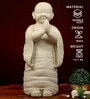 Namaste Monk Marble White Religious Idol