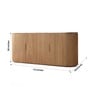 Nami Sculpted Pine Wood Sideboard in Brown Finish