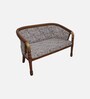 Nami Solid Wood Love Sofa In Teak Gold Finish
