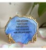 Namokar Mantra Metal Holder with Blue Agate