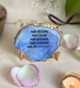 Namokar Mantra Metal Holder with Blue Agate