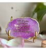 Namokar Mantra Metal Holder with Pink Agate