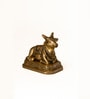 Nandi Sitting on Base  Brass Small Idol Gold Finish