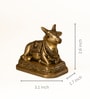Nandi Sitting on Base  Brass Small Idol Gold Finish