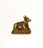 Nandi Sitting on Base  Brass Small Idol Gold Finish