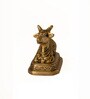 Nandi Sitting on Base  Brass Small Idol Gold Finish
