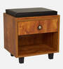 Nano Shoe Cabinet In Tan Finish With Seating