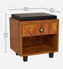 Nano Shoe Cabinet In Tan Finish With Seating
