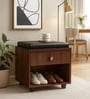 Nano Shoe Cabinet In Walnut Finish With Seating