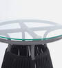 Naomi Steel & Braided Rope Outdoor Table In Black Grey Finish