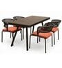 Naomi Wicker 4 Seater Dining Set In Light Brown Finish