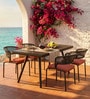 Naomi Wicker 4 Seater Dining Set In Light Brown Finish