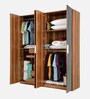 Naples 4 Door Wardrobe In Brown Colour