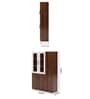 Naples High Glossy 3 Door Book Case In Brown Color